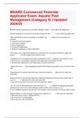 MDARD Commercial Pesticide Applicator Exam&colon; Aquatic Pest Management &lpar;Category 5&rpar; &vert; Updated 2024&sol;25