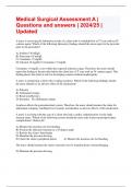 Medical Surgical Assessment A &vert; Questions and answers &vert; 2024&sol;25 &vert; Updated