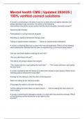 Mental health CMS &vert; Updated 2024&sol;25 &vert; 100&percnt; verified correct solutions
