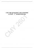 CMY 2601 QUESTION AND ANSWERS LATEST 1 ST SEMESTER 2024
