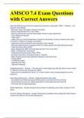 AMSCO 7&period;4 Exam Questions  with Correct Answers