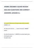 ARDMS ABDOMEN BOARD REVIEW  2023-2024 QUESTIONS AND CORRECT  ANSWERS ,GRADED A+.