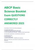 ABCP Basic  Science Booklet  Exam QUESTIONS  CORRECTLY  ANSWERED 2023