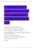 ABCP BOARDS EXAM  TEST QUESTIONS AND  VERIFIED ANSWERS  LATEST UPDATE 2023