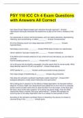 PSY 110 ICC Ch 4 Exam Questions with Answers All Correct 