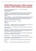UIPath RPA Certification &vert; With complete solution &vert; 100&percnt; verified correct answers