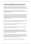 Utah Knowledge Exam Study Guide Graded A&plus;