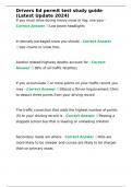 Drivers Ed permit test study guide &lpar;Latest Update 2024&rpar;