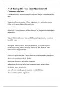 WVU Biology 117 Final Exam Questions with Complete solutions&period;