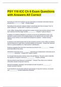 PSY 110 ICC Ch 6 Exam Questions with Answers All Correct