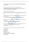 Nursing Leadership and Management TEST BANK QUESTIONS AND ANSWERS LATEST UPDATE