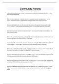Community Nursing Questions and answers latest update 2024 