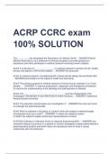 ACRP CCRC exam 100% SOLUTION