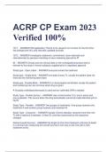 ACRP CP Exam 2023  Verified 100%