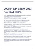 ACRP CP Exam 2023  Verified 100&percnt;