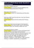NCE and CPCE Study Guide Questions And Answers 