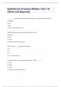 Esthetician Practice Written Test 1-9 (Glam and Beyond)2024 with 100% correct answers