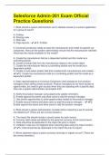 Salesforce Admin-201 Exam Official Practice Questions