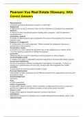 Pearson Vue Real Estate Glossary&comma; With Correct Answers