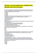 Pearson vue real estate Exam&comma; Multiple Choice Questions And Correct Answers&period;