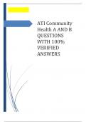 ATI Community Health A and B questions with 100% verified answers  rated A+