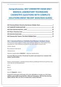 Comprehensive; MLT CHEMISTRY EXAM (MLT- MEDICAL LABORATORY TECHNICIANS CHEMISTRY) QUESTIONS WITH COMPLETE SOLUTIONS (MOST RECENT 2024/2025 GUIDE)