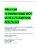 Advanced  Pathophysiology 100%  VERIFIED SOLUTIONS  2023//2024