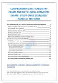 COMPREHENSIVE; MLT CHEMISTRY EXAMS AND MLT CLINICAL CHEMISTRY EXAMS| STUDY GUIDE 2024/2025/ RATED A+ TEST BANK