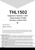 THL1502 Assignment 2 (ANSWERS) Semester 1 2024 - DISTINCTION GUARANTEED