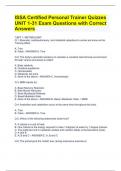 ISSA Certified Personal Trainer Quizzes UNIT 1-31 Exam Questions with Correct Answers