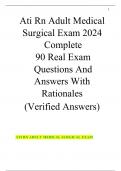 Ati Rn Adult Medical Surgical Exam 2024 Complete 90 Real Exam Questions And Answers With Rationales (Verified Answers) 