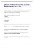 &lbrack;MOD 1&rsqb; MAINTENANCE AND MATERIAL MANAGEMENT &lpar;BECC-06&rpar; EXAM QUESTIONS 2024&period;