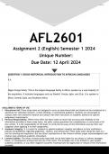 AFL2601 Assignment 2 (ANSWERS) Semester 1 2024 - DISTINCTION GUARANTEED
