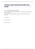 TEXAS COURT REPORTER WRITTEN EXAM Question and answers 100&percnt; correct 2024