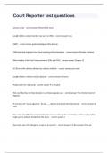 Court Reporter test questions and answers rated A&plus; 2024 