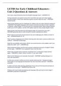 LETRS for Early Childhood Educators - Unit 2-Questions & Answers