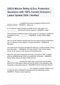 Marine Safety Administrative and Management Specialist &lpar;MSAM&rpar; Questions with 100&percnt; Correct Answers &vert; Latest Update 2024 &vert; Verified