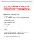 NURS 6900 PEDIATRIC NURSING CARE TEST BANK Exam Questions and Answers Guaranteed Success