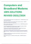 Computers and  Broadband Modems 100&percnt; SOLUTIONS  REVISED 2023&sol;&sol;2024