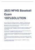 2023 NFHS Baseball  Exam  100%SOLUTION