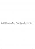 UAMS Immunology Final Exam Review 2024.