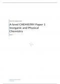 AQA  A-level  Inorganic and Physical Chemistry CHEMISTRY Paper 1   QUESTION PAPER FOR JUNE 2023