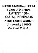 NRNP 6645 Final REAL  Exam 2023-2024,  LATEST 100+ ( Q & A) / NRNP6645  Final Exam: Walden  University | 100%  Verified Q & A