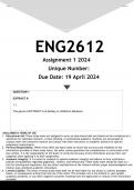 ENG2612 Assignment 1 (ANSWERS) 2024 - DISTINCTION GUARANTEED