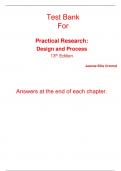 Test Bank  For Practical Research Design and Process 13th Edition By Jeanne Ellis Ormrod (All Chapters, 100% Original Verified, A+ Grade)