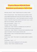 AQA AS Physics Bundled Exams Questions and Answers 100% Verified and Updated | Graded A
