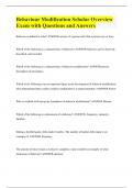 Behaviour Modification Scholar Overview Exam with Questions and Answers