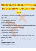 ATI RN MEDICAL SURGICAL TESTBANK 190 QUESTIONS AND ANSWERS 2024.