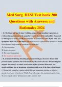 ATI RN MED SURG HESI TESTBANK 300 QUESTIONS AND ANSWERS WITH RATIONALE 2024.