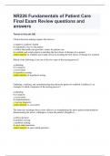 NR226 Fundamentals of Patient Care Final Exam Review questions and answers